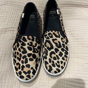 Keds x Kate Spade Calf Hair Leopard Slip On Sneakers Size 8.5